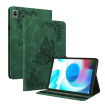 For Realme Pad Mini Butterfly Flower Embossed Leather Tablet Case(Green)