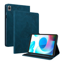 For Realme Pad Mini Butterfly Flower Embossed Leather Tablet Case(Blue)