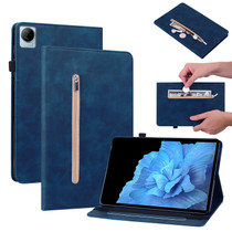 For vivo Pad 11 2022 Skin Feel Solid Color Zipper Leather Tablet Case(Blue)