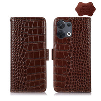 For OPPO Reno8 Pro 5G China Crocodile Top Layer Cowhide Leather Phone Case(Brown)
