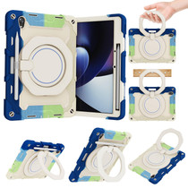 For OPPO Pad Armor Contrast Color Silicone + PC Tablet Case(Colorful Blue)