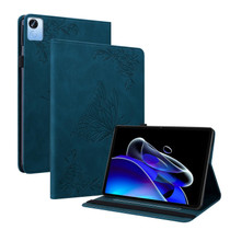 For Realme Pad X Butterfly Flower Embossed Leather Tablet Case(Blue)