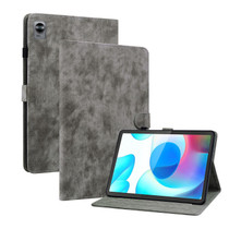 For Realme Pad Mini 8.7 Tiger Pattern PU Tablet Case(Grey)