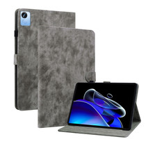 For Realme Pad X Tiger Pattern PU Tablet Case(Grey)