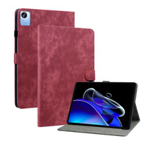 For Realme Pad X Tiger Pattern PU Tablet Case(Red)