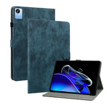For Realme Pad X Tiger Pattern PU Tablet Case(Dark Blue)