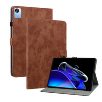 For Realme Pad X Tiger Pattern PU Tablet Case(Brown)