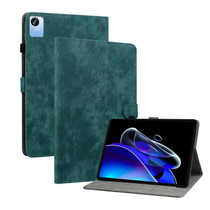For Realme Pad X Tiger Pattern PU Tablet Case(Dark Green)