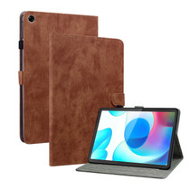For Realme Pad 10.4 Tiger Pattern PU Tablet Case(Brown)
