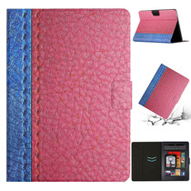 For Amazon Kindle Paperwhite 5 Stitching Solid Color Smart Leather Tablet Case(Rose Red)