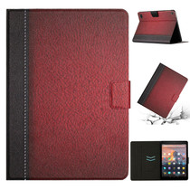 For Amazon Kindle Fire HD 7 2019/2017/2015 Stitching Solid Color Smart Leather Tablet Case(Red)