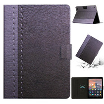 For Amazon Kindle Fire HD 7 2019/2017/2015 Stitching Solid Color Smart Leather Tablet Case(Grey)