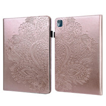 For Nokia T10 Peacock Embossed Pattern Leather Tablet Case(Gold)