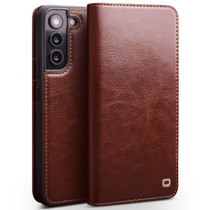 For Samsung Galaxy S22+ 5G QIALINO Genuine Leather Phone Case(Brown)