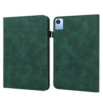 For Realme Pad X Lace Flower Embossing Pattern Leather Tablet Case(Green)