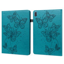 For Nokia T20 10.4 2021 Embossed Butterfly Pattern Leather Tablet Case(Blue)