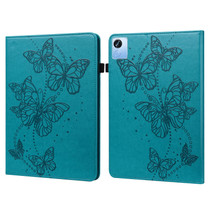 For Realme Pad X Embossed Butterfly Pattern Leather Tablet Case(Blue)