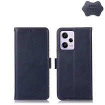For Xiaomi Redmi Note 12 Pro 5G China Crazy Horse Top Layer Cowhide Leather Phone Case(Blue)