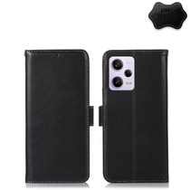 For Xiaomi Redmi Note 12 Pro 5G China Crazy Horse Top Layer Cowhide Leather Phone Case(Black)