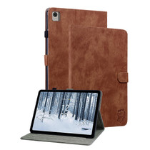 For Nokia T21 Tiger Pattern Flip Leather Tablet Case(Brown)