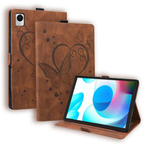 For Realme Pad Mini 8.7 inch Love Butterfly Pattern Leather Tablet Case with Holder & Sleep(Brown)