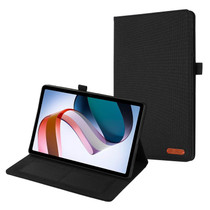 For OPPO Pad 2 Fabric Leather Tablet Case(Black)