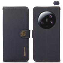 For Xiaomi 13 Ultra KHAZNEH Custer Texture RFID Genuine Leather Phone Case(Blue)
