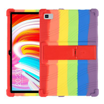 For Teclast M40 Shockproof Silicone Tablet Protective Case with Holder(Rainbow)