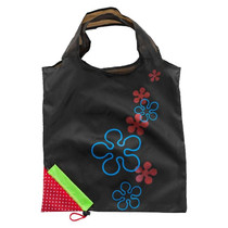 Creative Strawberry Shopping Reusable Folding Reusable Grocery Shopping Bag(Black)
