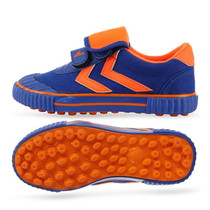 Children Soccer Shoes Antiskid Wear-Resistant Nylon Fastener Football Training Shoes, Size: 32/210(Blue+Orange)