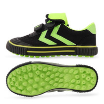 Children Soccer Shoes Antiskid Wear-Resistant Nylon Fastener Football Training Shoes, Size: 36/230(Black+Green)