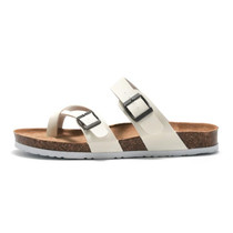 Ruizu Couple Cork Slippers Beach Shoes Flip Flops, Size: 41(White)