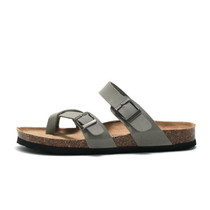 Ruizu Couple Cork Slippers Beach Shoes Flip Flops, Size: 42(Grey)