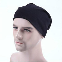 Men Candy Colors Knit Sleeve Cap Hip-hop Cap, Hat Size:One Size(Black)