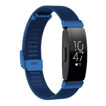 Stainless Steel Metal Mesh Wrist Strap Watch Band for Fitbit Inspire / Inspire HR / Ace 2, Size: L(Dark Blue)
