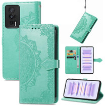 For Xiaomi Redmi K60 Pro Mandala Flower Embossed Leather Phone Case(Green)