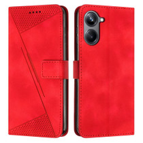 For Realme 10 Pro 5G Dream Triangle Leather Phone Case with Lanyard(Red)