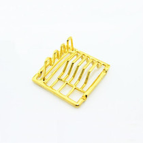 Miniature Doll House Mini Dish Shelf Kitchen Toys(Gold)