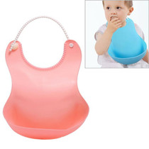 Baby Infant Toddler Waterproof Silicone Bib Infants Feeding Lunch Roll-up Apron(Pink)