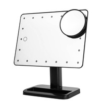 Portable Led Touch Sensor Mirror With Lamp Desktop Fill Light(Black)