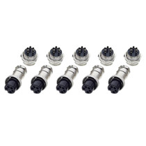 DIY 16mm 5-Pin GX16 Aviation Plug Socket Connector (5 Pcs in One Package, the Price is for 5 Pcs)(Silver)