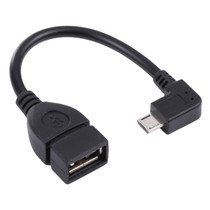 90 Degree Micro USB Male to USB 2.0 AF Adapter Cable with OTG Function For Galaxy / Nokia / LG / BlackBerry / HTC One X /Amazon Kindle / Sony Xperia etc. (13cm)(Black)