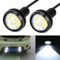 2 PCS 2W Car Auto Eagle Eyes Fog Light Turn Light with 12 SMD-4014 LED Lamps, DC 12V Cable Length: 55cm(White Light)