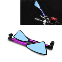 2 PCS Motorcycle Parts CNC Technology Aluminum Alloy Rearview Mirror Side Mirror(Purple)