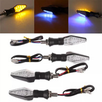 4 PCS DC 12V Motorcycle Front 9-LED + Back 3-LED Turn Signal Indicators Blinker Light, (Yellow + Blue Light)