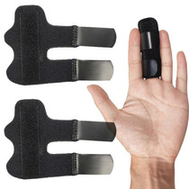 2 PCS Basketball Sprain Protection Fixed Splint Finger Cover(Black)