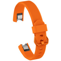 Solid Color Silicone Watch Band for FITBIT Alta / HR, Size: L(Carrot Orange)