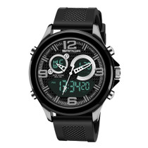 SANDA 793 large Dial Tide Watch Student Fashion Trend Multi Function Double Glow Waterproof Electronic Watch(Black)