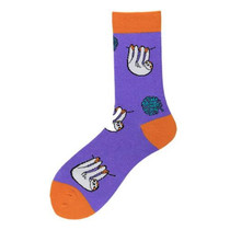 3 Pairs Fashionable Personality Happy Tide Socks Colorful Fruit Animal Pattern Tube Socks, Size:Eurocode 39-46(Monkey)