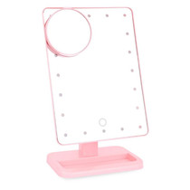 Portable Led Touch Sensor Mirror With Lamp Desktop Fill Light(Pink)